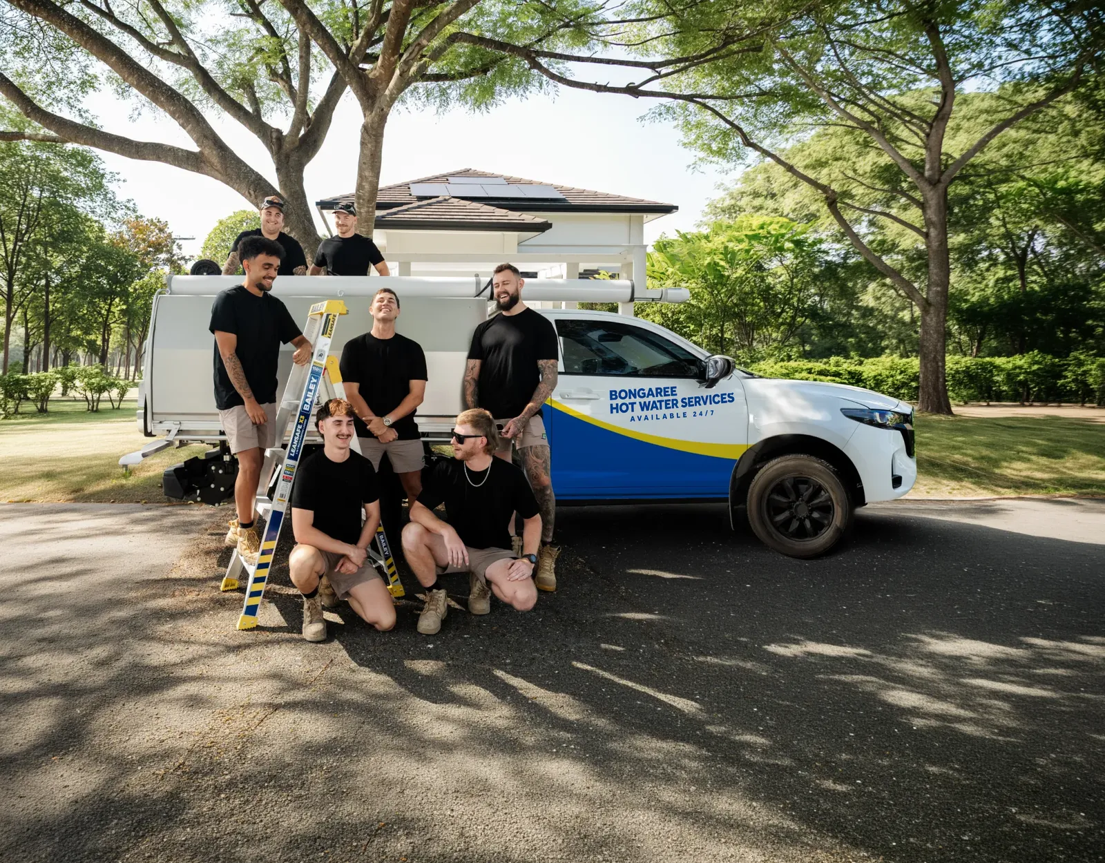 Bongaree Hot Water Services team and ute